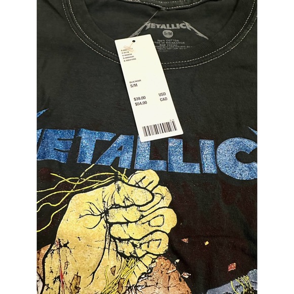 Urban Outfitters Women's X Metallica 1988 Tour Glitter Oversized Fit Tee T-Shirt - Picture 8 of 9